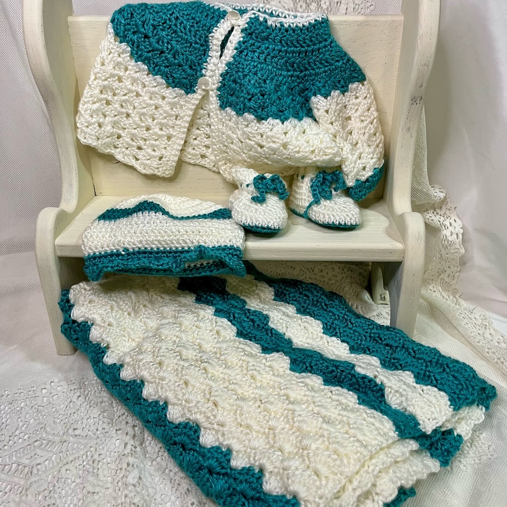 Handmade Crocheted Newborn Baby Set